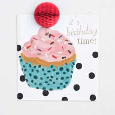 POMPOM Its Birthday Time Cupcake Card by Caroline Gardner